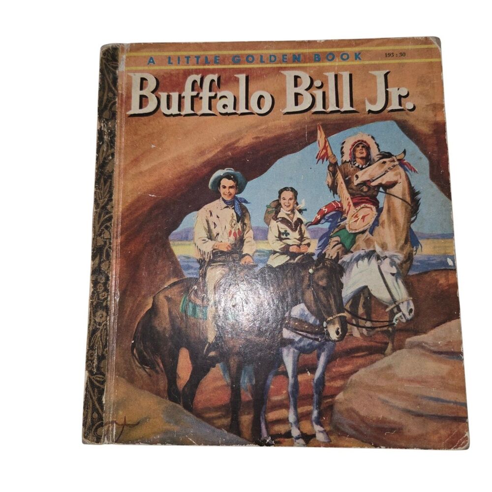 Vintage 1950s A Little Golden Book Buffalo Bill Jr #193:30 Collectible Western